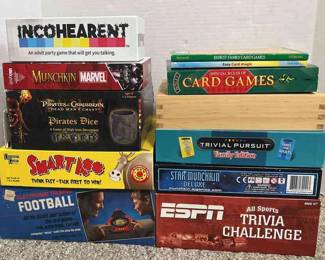 Assortment Of Board Games Card Game Books