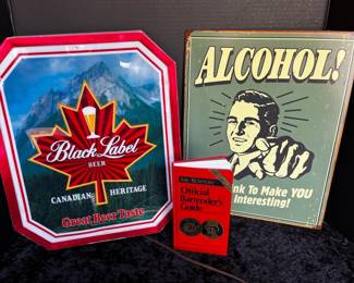 Black Label Beer Sign, Bartenders Guide, And More 