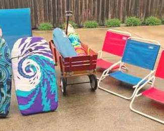 Beach Day  Rocker, Beach Chairs, Radio Flyer Wagon, And More