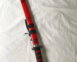 Red Flame Japanese Samurai Katana Sword 