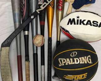 Baseball Bats, Hockey Stick, Basketball And Other Sporting Gear