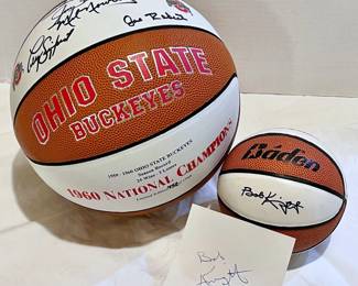  02 1960 452 1960 Limited Ed. Ohio State Signed Basketball  Small Bob Knight Signed Ball