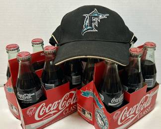 Florida Marlins Game Hat Worn By  33  1993 Coke Bottles