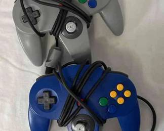 Blue Gray Nintendo 64 Controllers