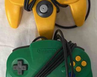 Yellow Green Nintendo 64 Controllers