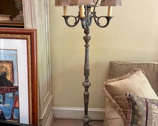 One of a pair of decorative floor lamps