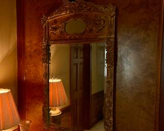 Fabulous ornate gold mirror