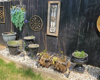 Garden pots and yard art