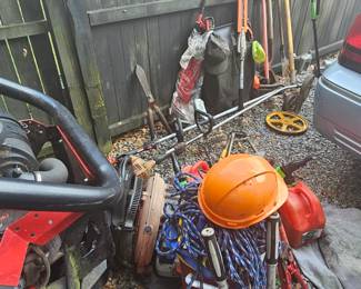 Hard hat, shovels, rakes...