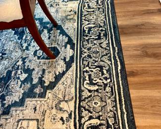 Blue and white rug