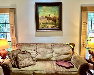 A quite large piece….Original oil by listed artist Valerio (Bill) Zerbo Jr “Cowboys On The Mesa”. A real statement piece! 
