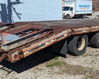 1996 Interstate 40DLA Trailer, VW 47350, VIN 1JKDLA214TA200174, 9080 Rated Axles, Tandem Duals With 235/75R17.5 Tires, Spring Suspension, 102 Inch Wide, 25 Ft Long 19 Ft Flat 6 Ft Dovetail, Air Brakes, Pintle Hitch, 8 D Rings