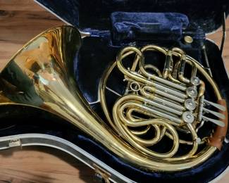 C.G. Conn LTD professional french horn used by professional hornist.
