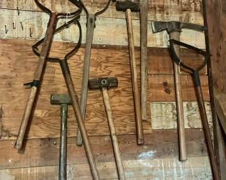 Scythes Mallets and Pick Axes