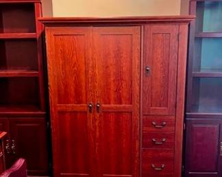 Oak computer cabinet