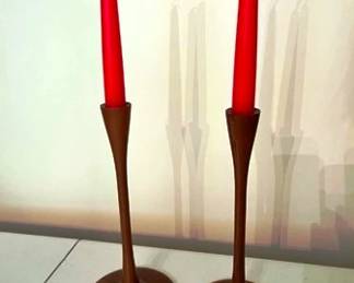 MCM wood candle holders