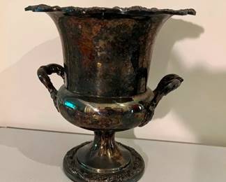Large silver plate urn