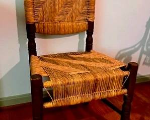 Straw side chair