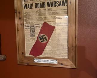 Inscribed “Vengeance is mine sayeth the Lord”  Actual arm band of Nazi uniform 
$75