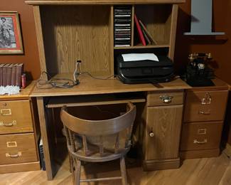 Desk $30
There are 3 of these chairs 
$25 each
File cabinets have sold