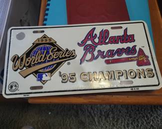 95 Atlanta Braves license plate $10