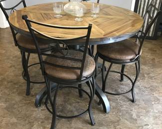 Metal and Wood Dining Table 