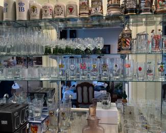 German Steins, Vintage Beer Glasses & bar Ware