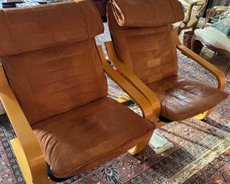 Vintage 1970’s IKEA Poem Chairs w/Leather Cushions