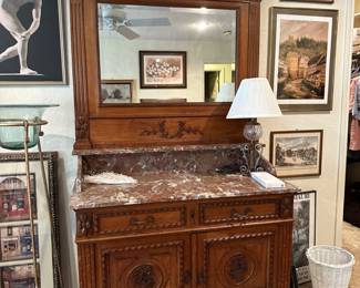 Antique Marble Top Dresser w/Mirror