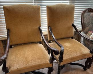 Vintage Upholstered Arm Chairs