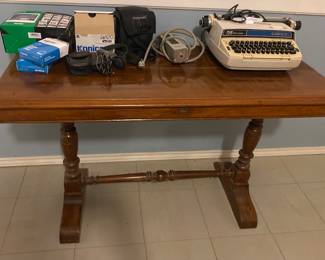 Library Table, old typewriter 