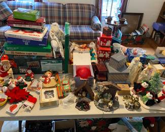 Vintage Christmas, lights, wreaths