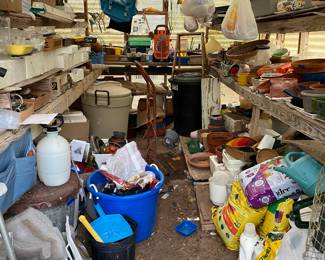 Green House to dig in! Clay Pots, Buckets, Bagged Dirt