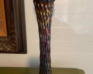 Beautiful Carnival glass tall vase