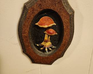 Vintage Metal mushroom art
