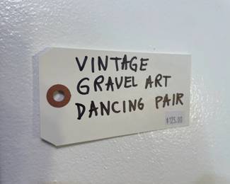 Vintage Gravel Art Music Theme Set of Two Drums Dancing