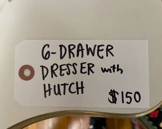 6 drawer dresser with hutch