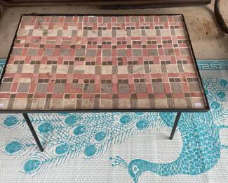 Mosaic tile ceramic coffee table
