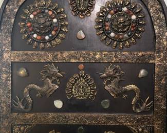 4-Panel Inlaid Stone Screen