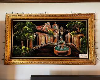 Vintage velvet painting by Williams