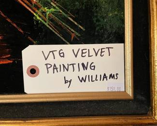 Vintage velvet painting by Williams