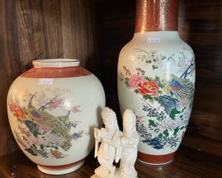 Traditional Indian figurines, Japanese Satsuma vases