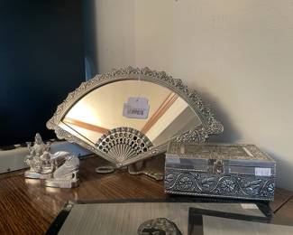 Fan Shaped Metal Vanity Mirror