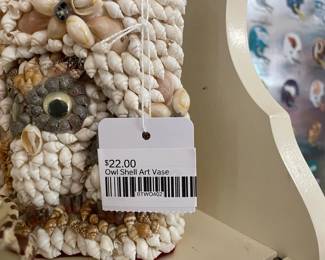 Owl Shell Art Vase