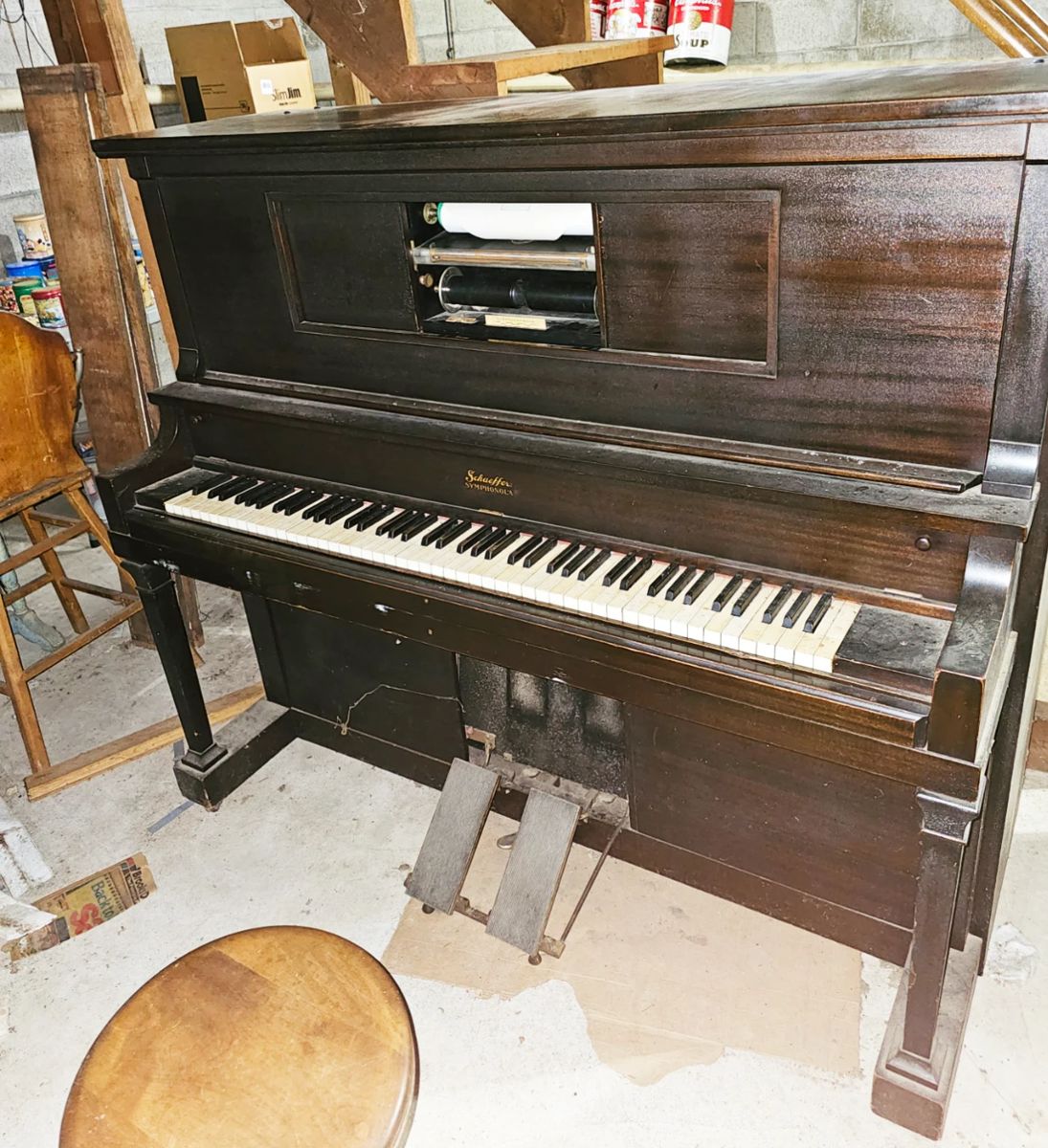 Schaeffer "Symphonola" Player Piano.  Playable, Partially Restored