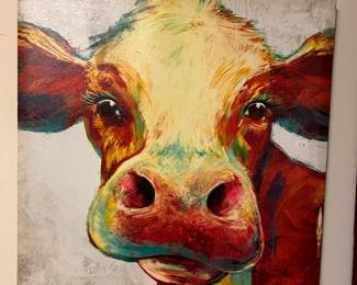 A cow self-portrait.  Yes, painted by the cow!