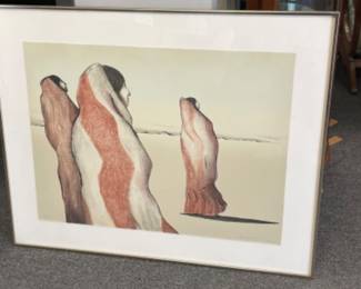 Framed lithograph by R.C. Gorman titled Desert Women 24/120 from 1976 30x39 in a set with lots 803 and 805