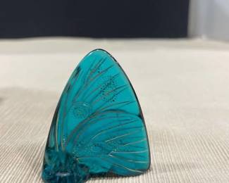 Lalique Butterfly and box of Faux petals