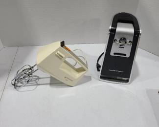 Hamilton Beach electric can opener and Black and Decker hand mixer