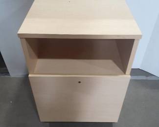 Small side table for desk/ office on wheels. Bottom drawer looks like it could be used for files. 22 x 16 x 15
